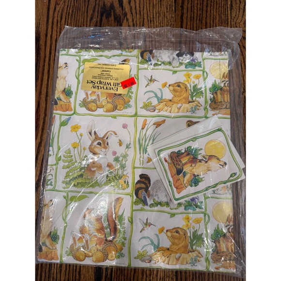 Current Mood Other - Current Frisky Friends Gift Wrap Set 2 Sheets Cards Easter 1979 Vintage Animals